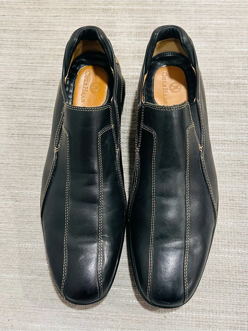 Cole Haan Air Black Bicycle Toe Contrast Stitch Slip On Loafer Mens 9,5 M